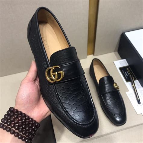 black leather gucci replica men shoes|gucci knock off loafers.